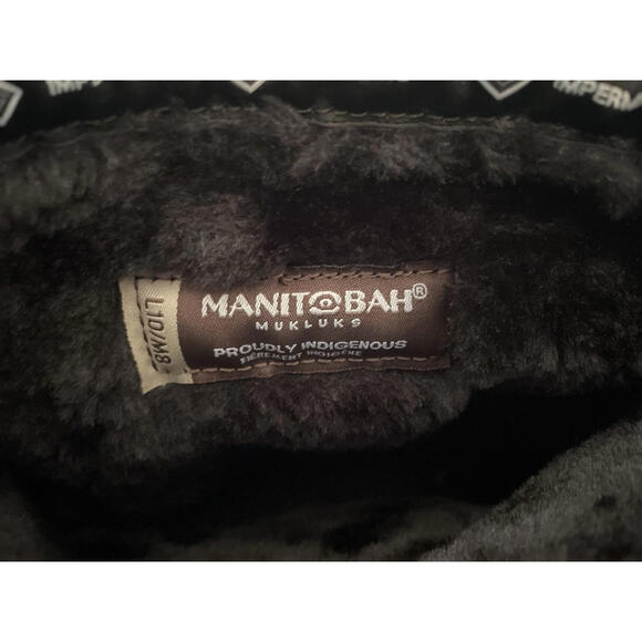 Manitobah Waterproof Mukluk Fur Black Boots 10 - Picture 8 of 9